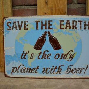 wandbordje save the earth