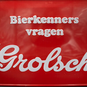 Birekenners vragen Grolsch Groot wandbord metaal